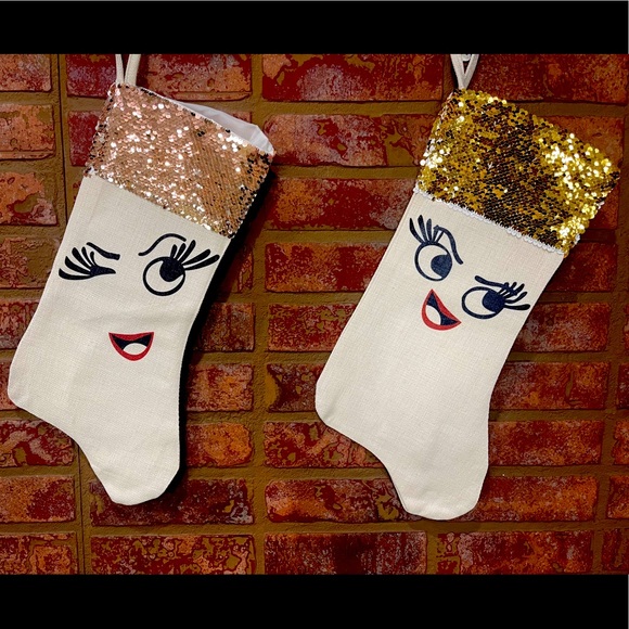 Other - Eyelash Lash Winking Face Christmas Stocking Rose Gold